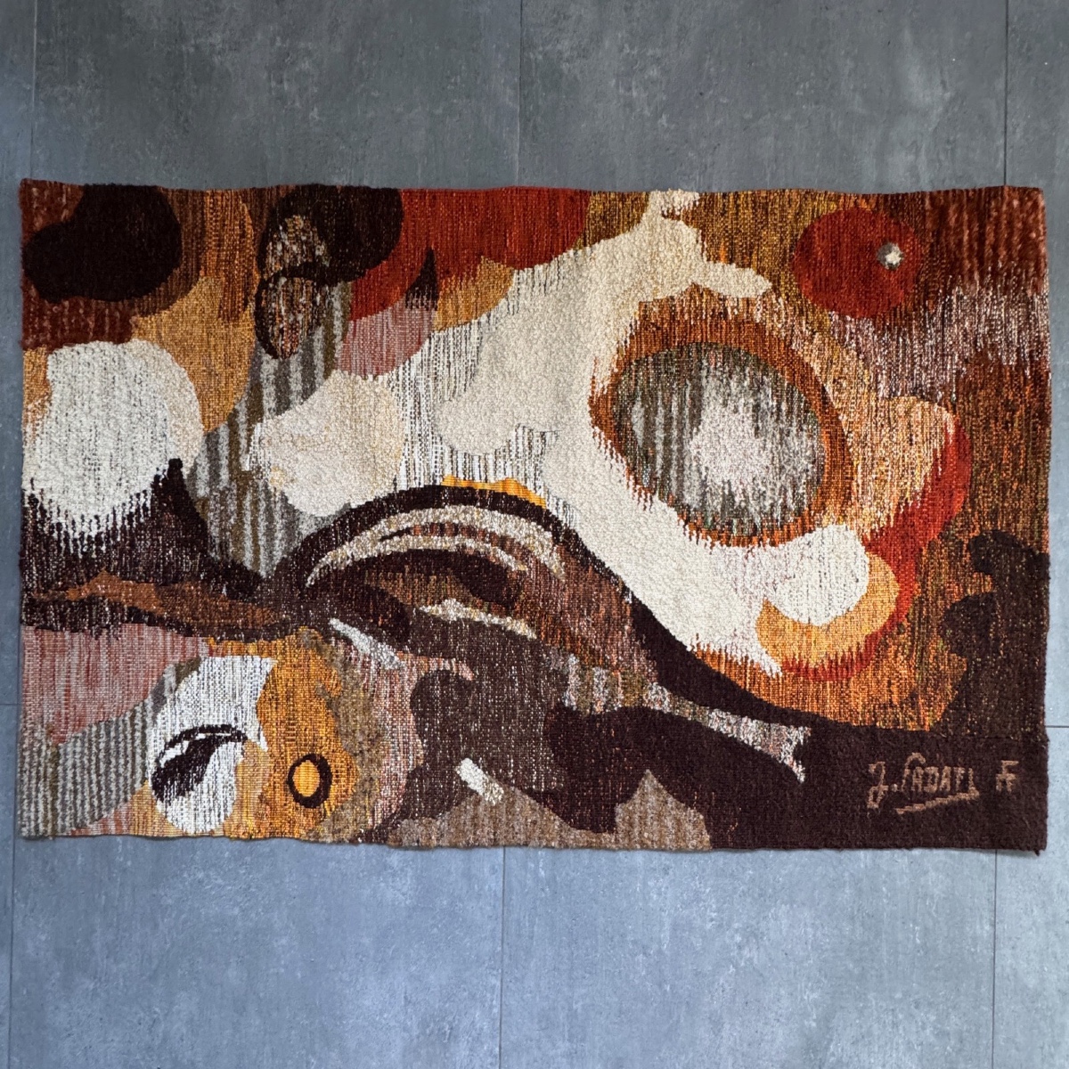Tapisserie Cosmos XXe par Jacques Fadat ateliers Robert Four 