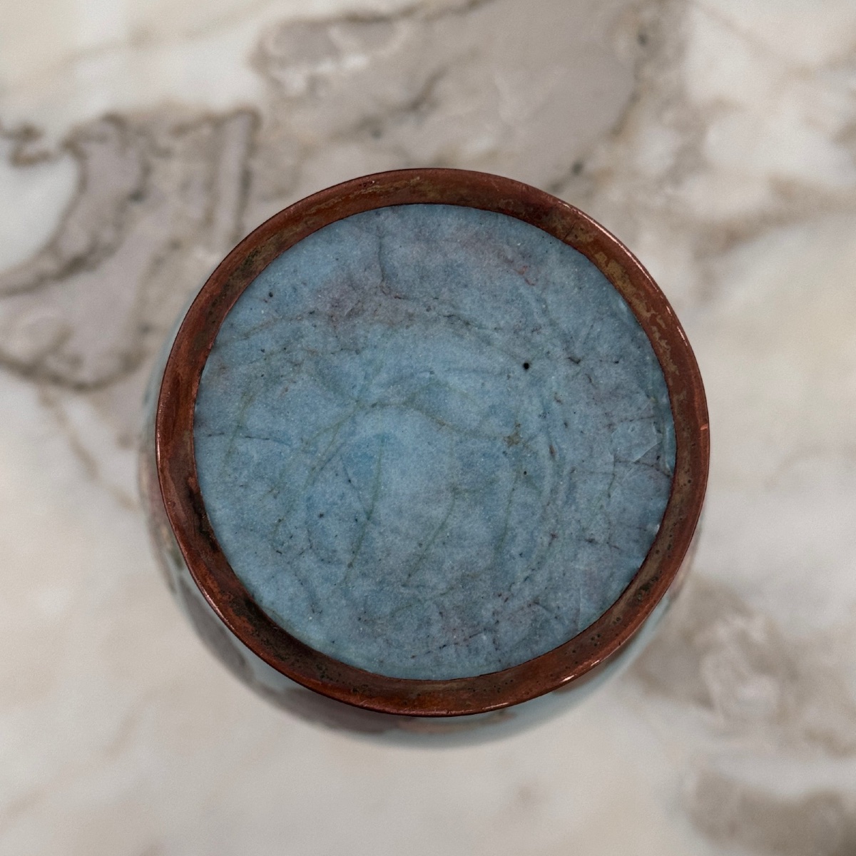 Vase cloisonné Japon XIXe décor d'oiseaux sur une branche -photo-8