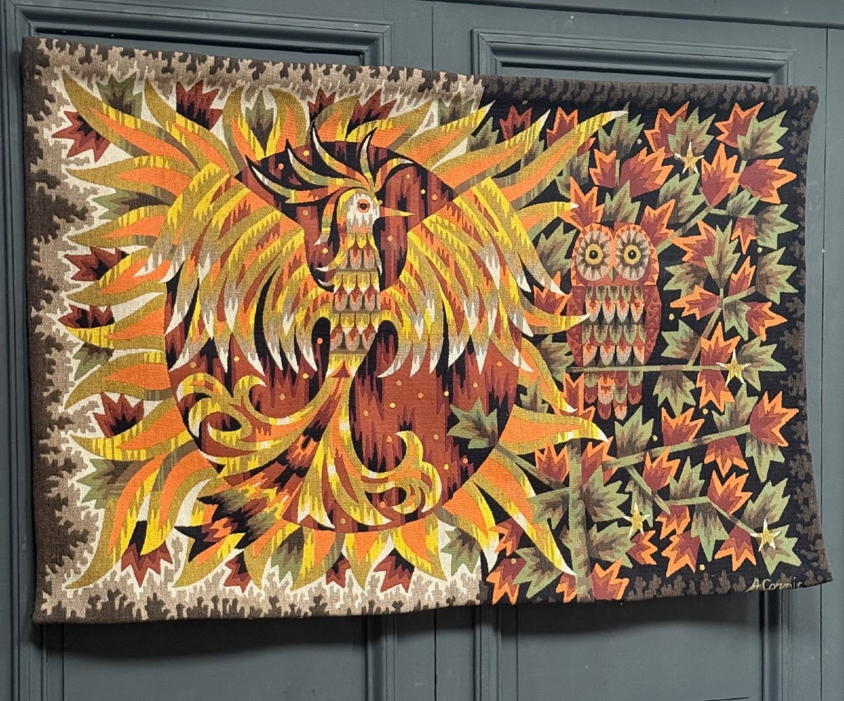 Bird Tapestry By A. Cornic 20th Century-photo-2