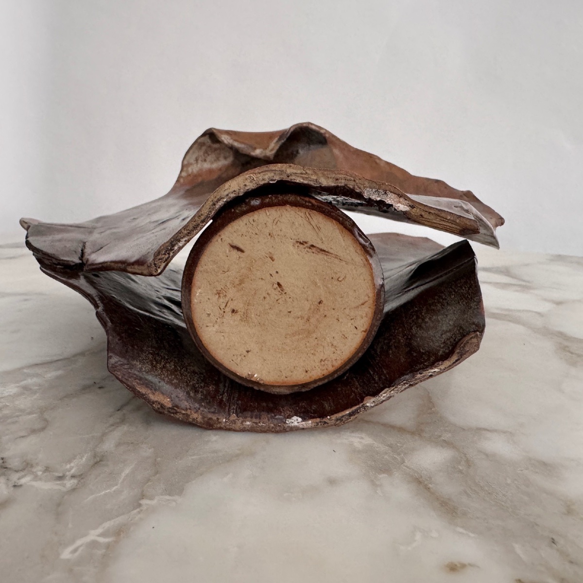 Vase en grès flammé décor de feuillage vers 1970 -photo-6