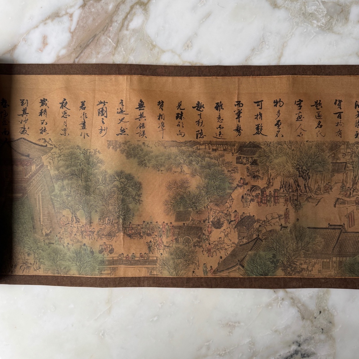 Antique Chinese Scroll, 3 Meters Long, Engraved And Enhanced, Late 19th Century-photo-3