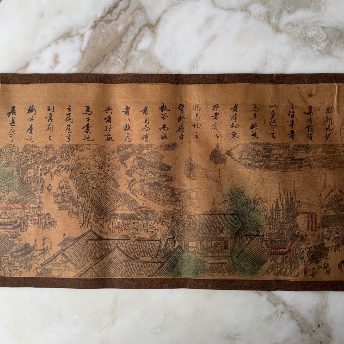Antique Chinese Scroll, 3 Meters Long, Engraved And Enhanced, Late 19th Century-photo-4