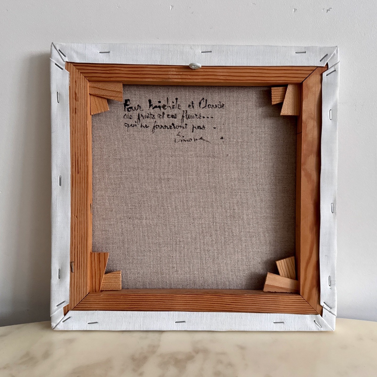 Huile sur toile composition fleurs et fruits par Simone Sauzereau-Guérin-photo-5