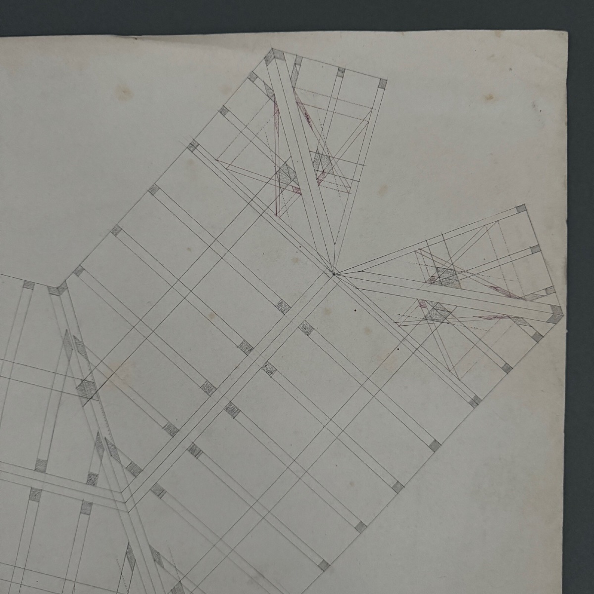 Drawing Or Blueprint Of A 19th-century Compagnon Du Devoir Carpenter.-photo-3