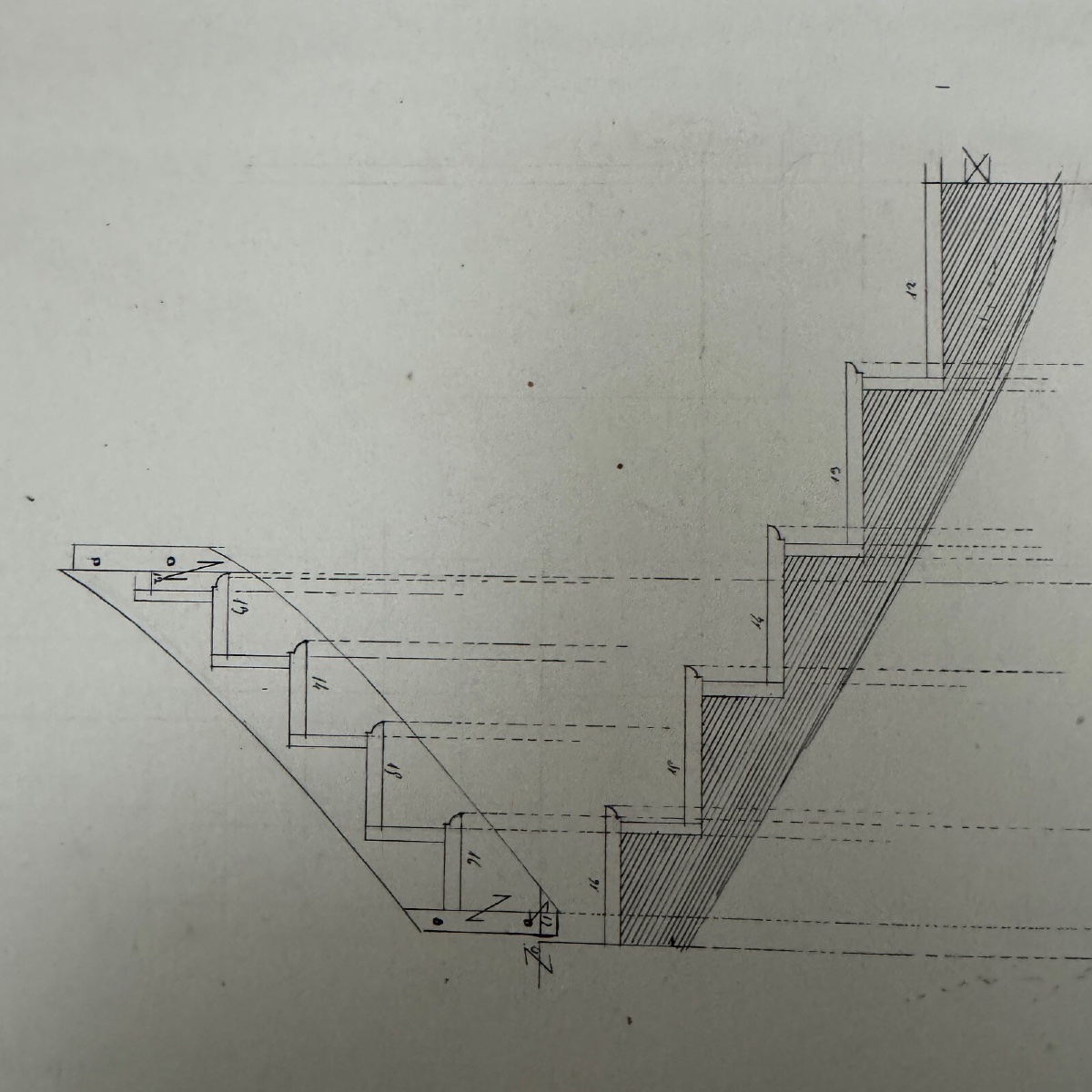 Drawing Or Blueprint Of A 19th-century Compagnon Du Devoir Carpenter.-photo-3