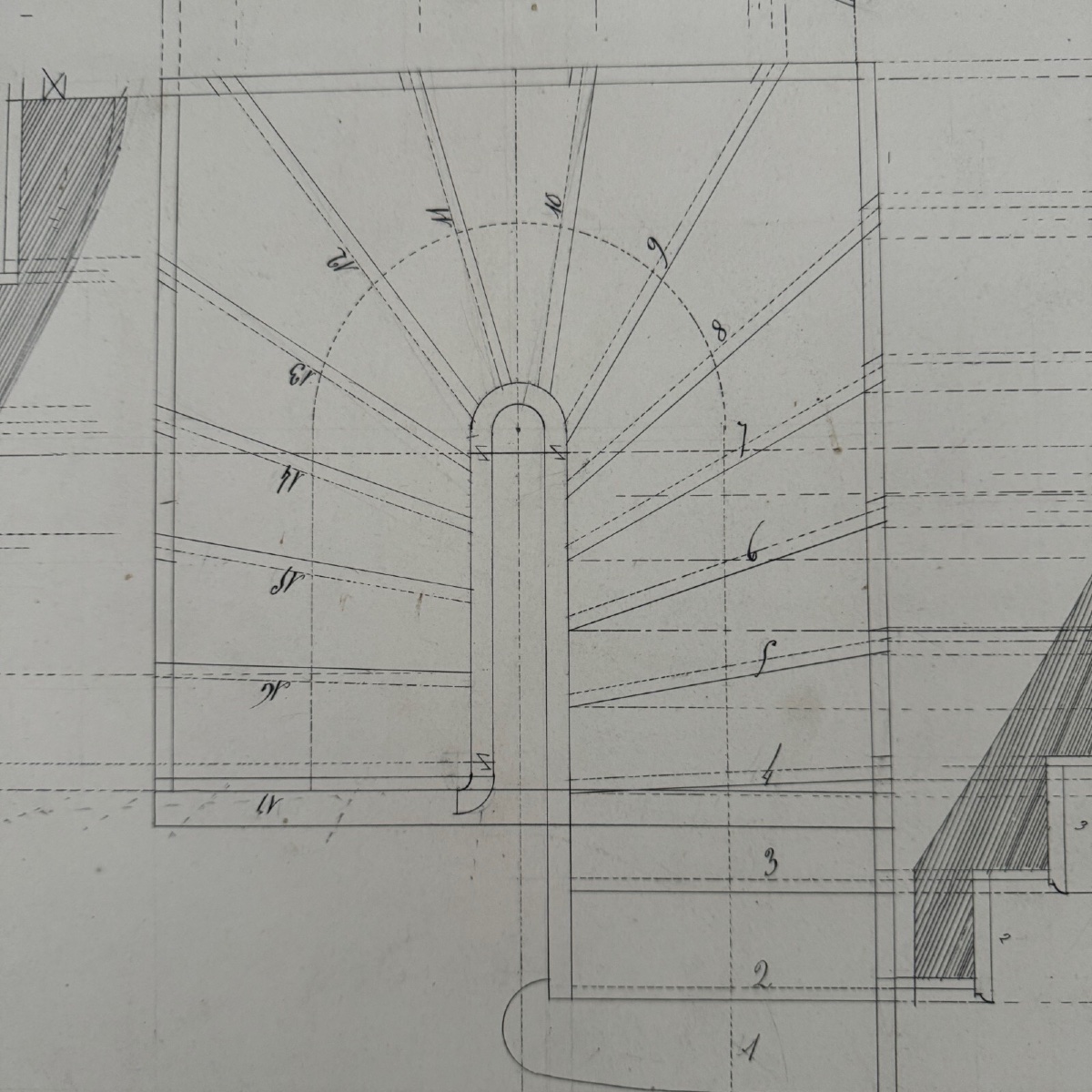 Drawing Or Blueprint Of A 19th-century Compagnon Du Devoir Carpenter.-photo-4