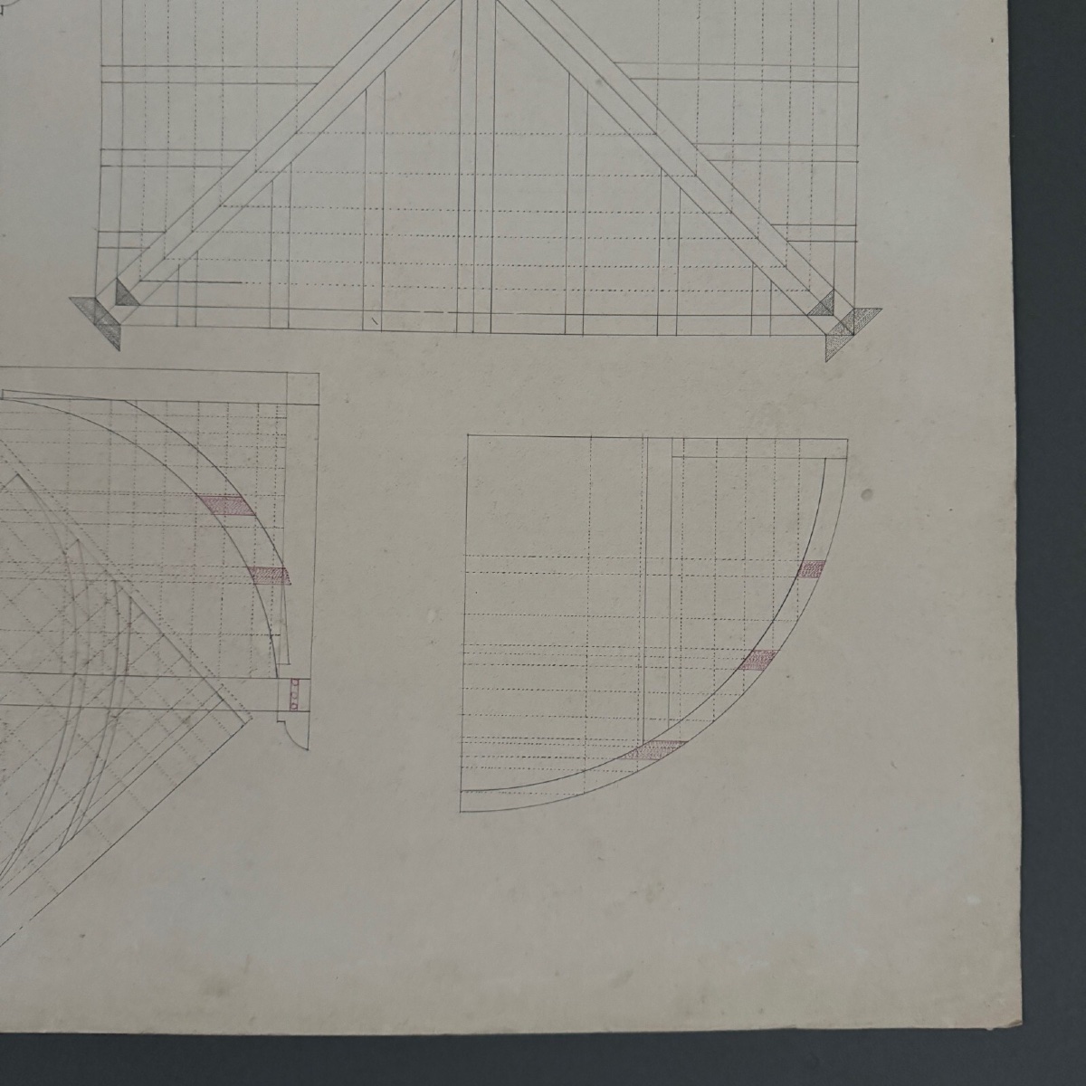 Drawing Or Blueprint Of A 19th-century Compagnon Du Devoir Carpenter.-photo-4