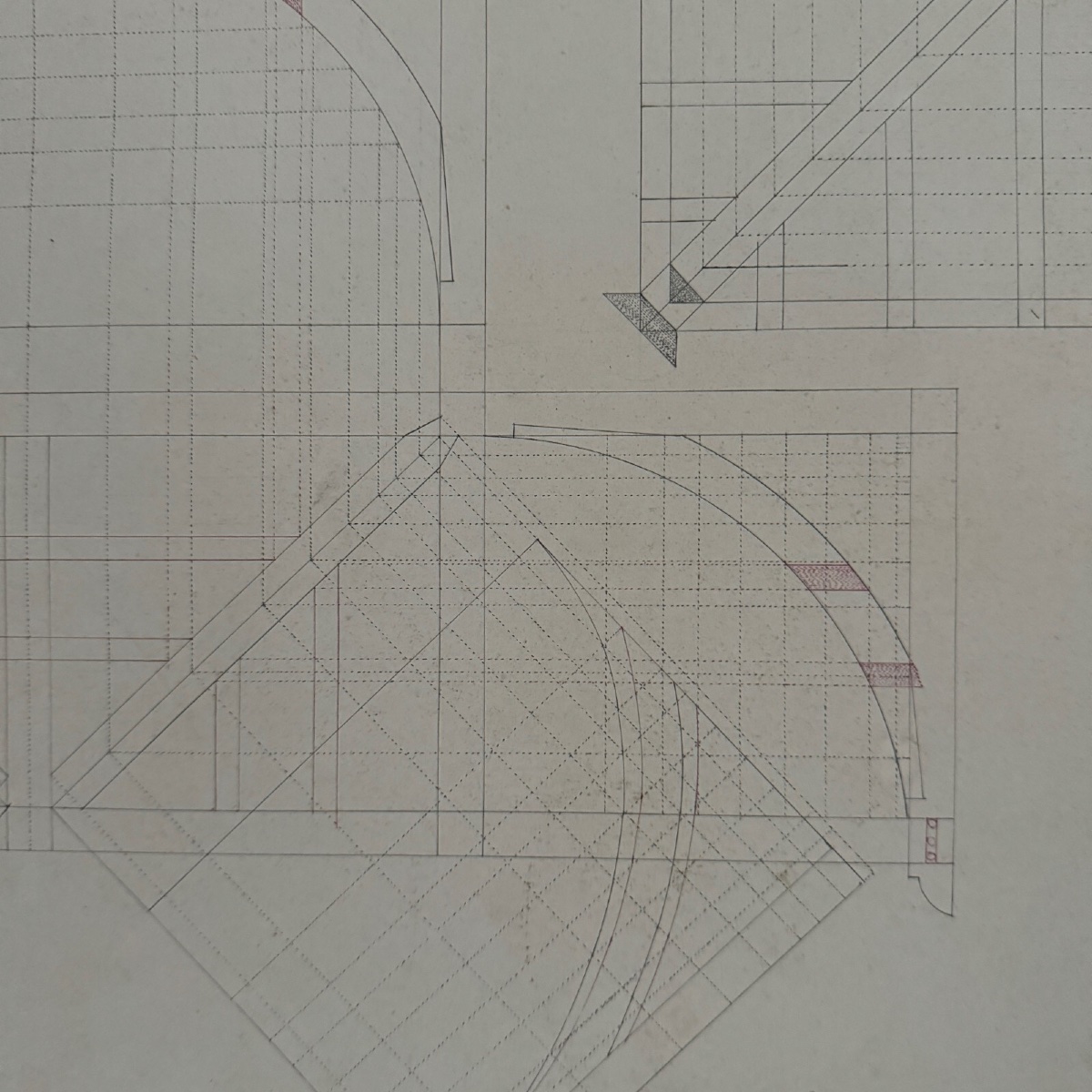 Drawing Or Blueprint Of A 19th-century Compagnon Du Devoir Carpenter.-photo-1