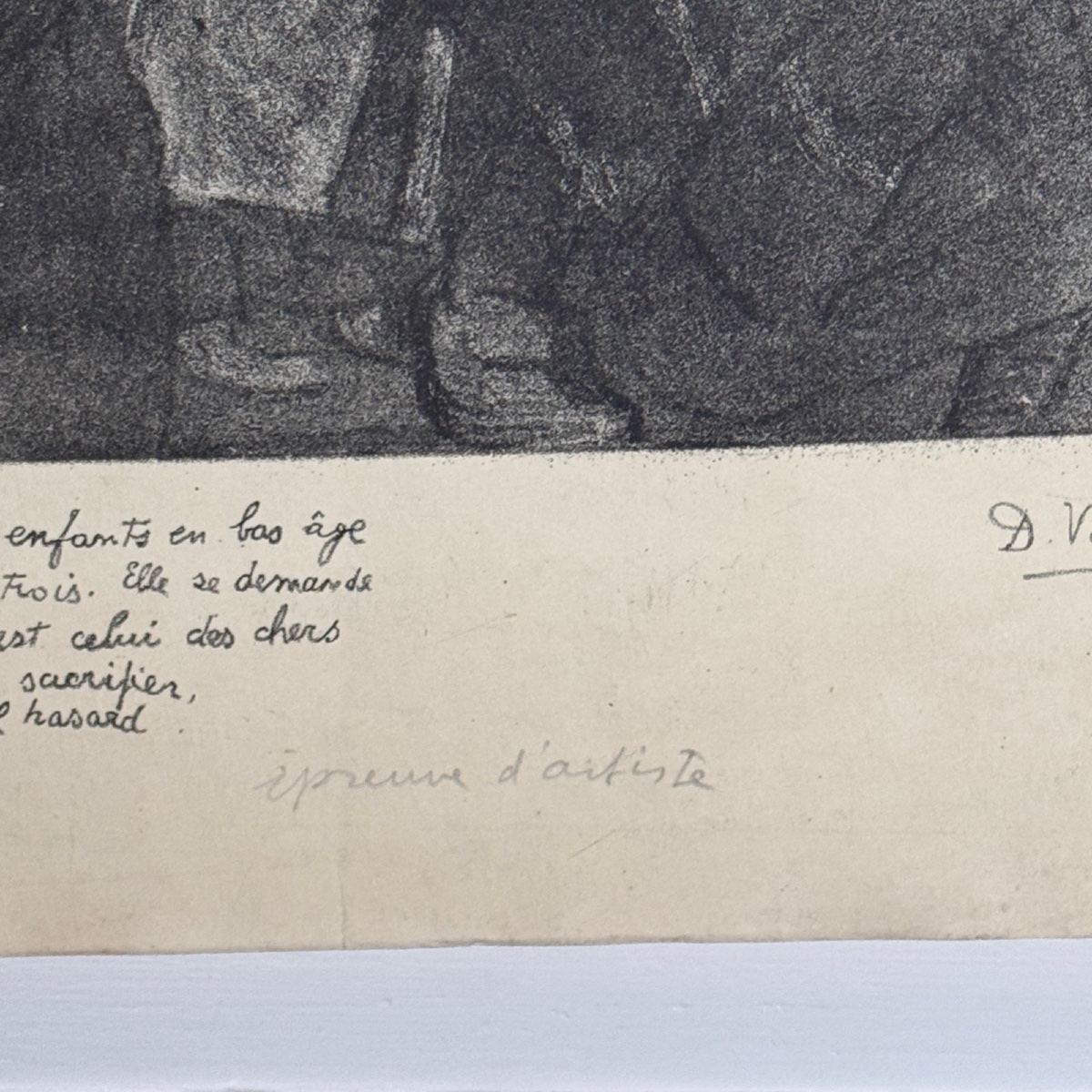 Gravure contresignée Les Mères Serbes vers l'exil par Daniel Vazquez Diaz-photo-4