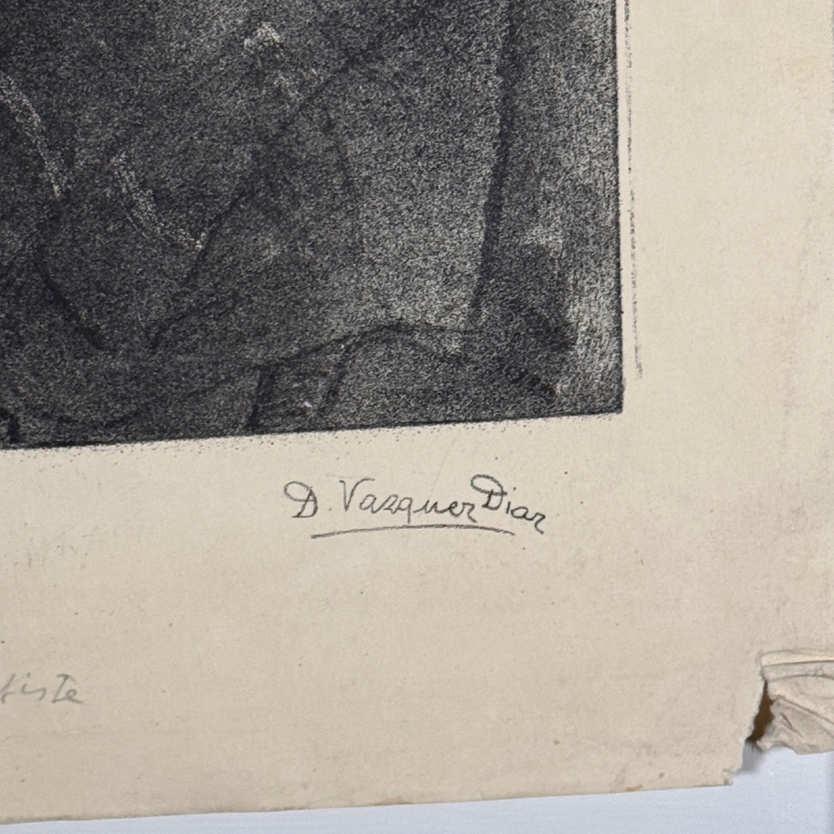 Gravure contresignée Les Mères Serbes vers l'exil par Daniel Vazquez Diaz-photo-1