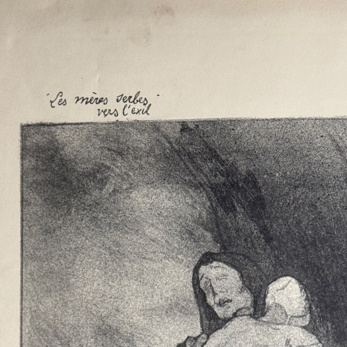 Gravure contresignée Les Mères Serbes vers l'exil par Daniel Vazquez Diaz-photo-4