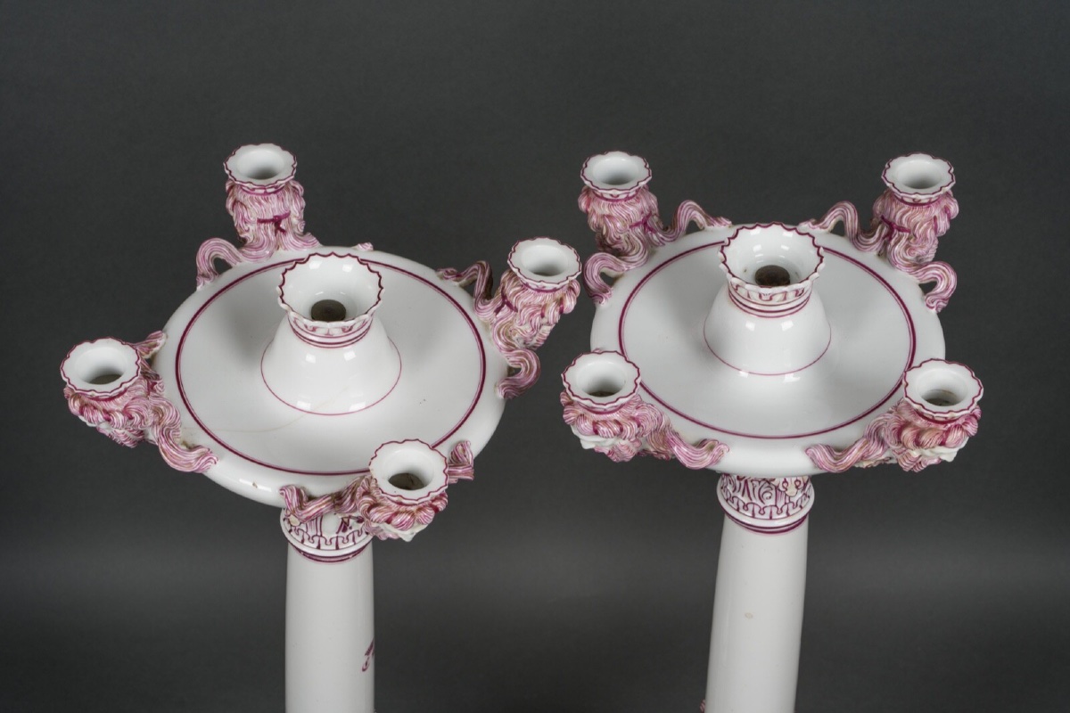 Pair Of Jacob Petit Rihouet 5-light Candelabra With Caryatid Decoration, 19th Century-photo-3