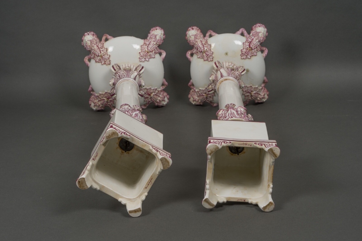 Pair Of Jacob Petit Rihouet 5-light Candelabra With Caryatid Decoration, 19th Century-photo-7