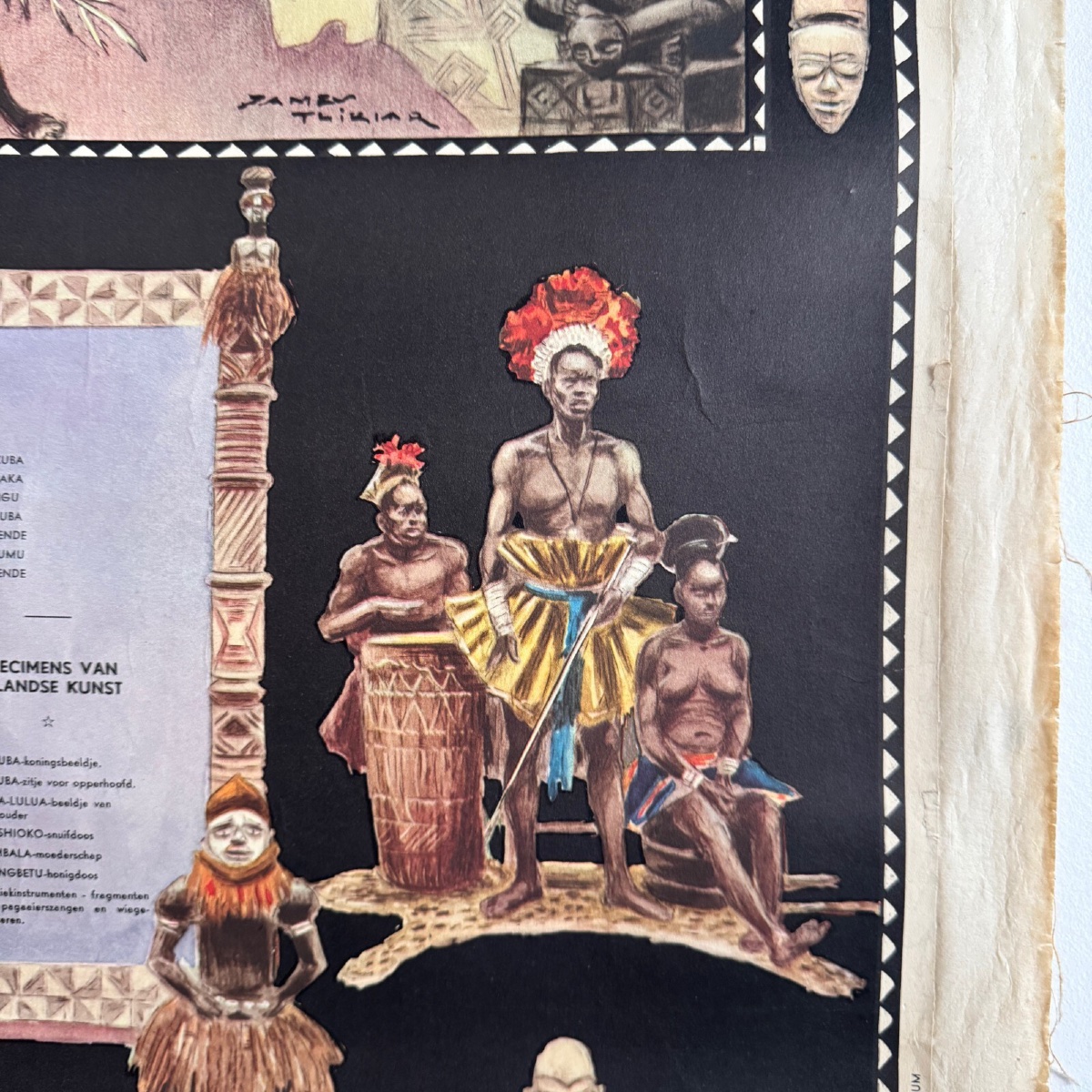 Affiche coloniale grande carte illustrée Congo belge Ruanda-Urundi 1930-photo-3