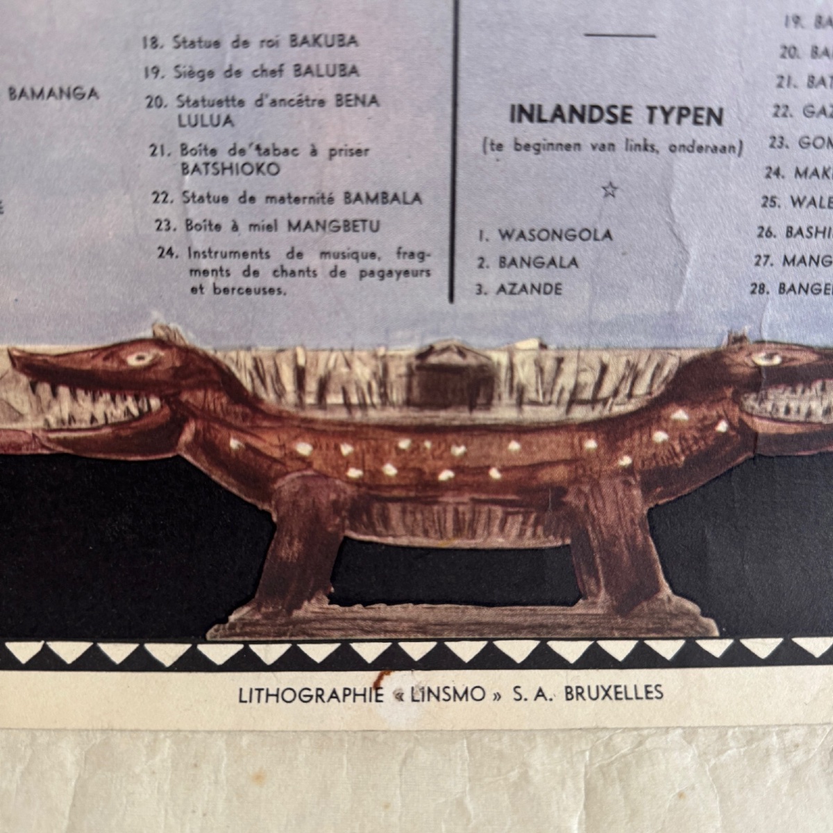 Affiche coloniale grande carte illustrée Congo belge Ruanda-Urundi 1930-photo-7