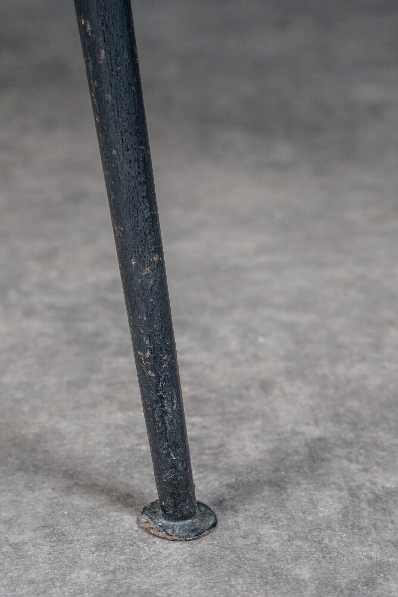 Table basse 1960 plateau crème pied en tubulaire design -photo-3