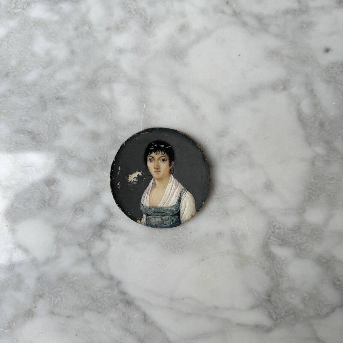 Miniature From The First Half Of The 19th Century Depicting An Elegant Woman-photo-2