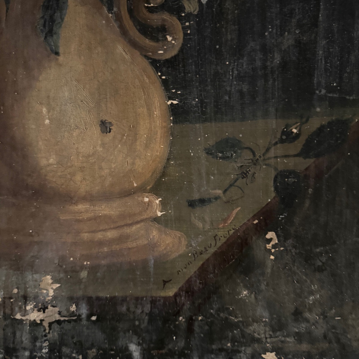 Oil On Canvas Still Life Bouquet Of Flowers Early 19th Century 1880-photo-2