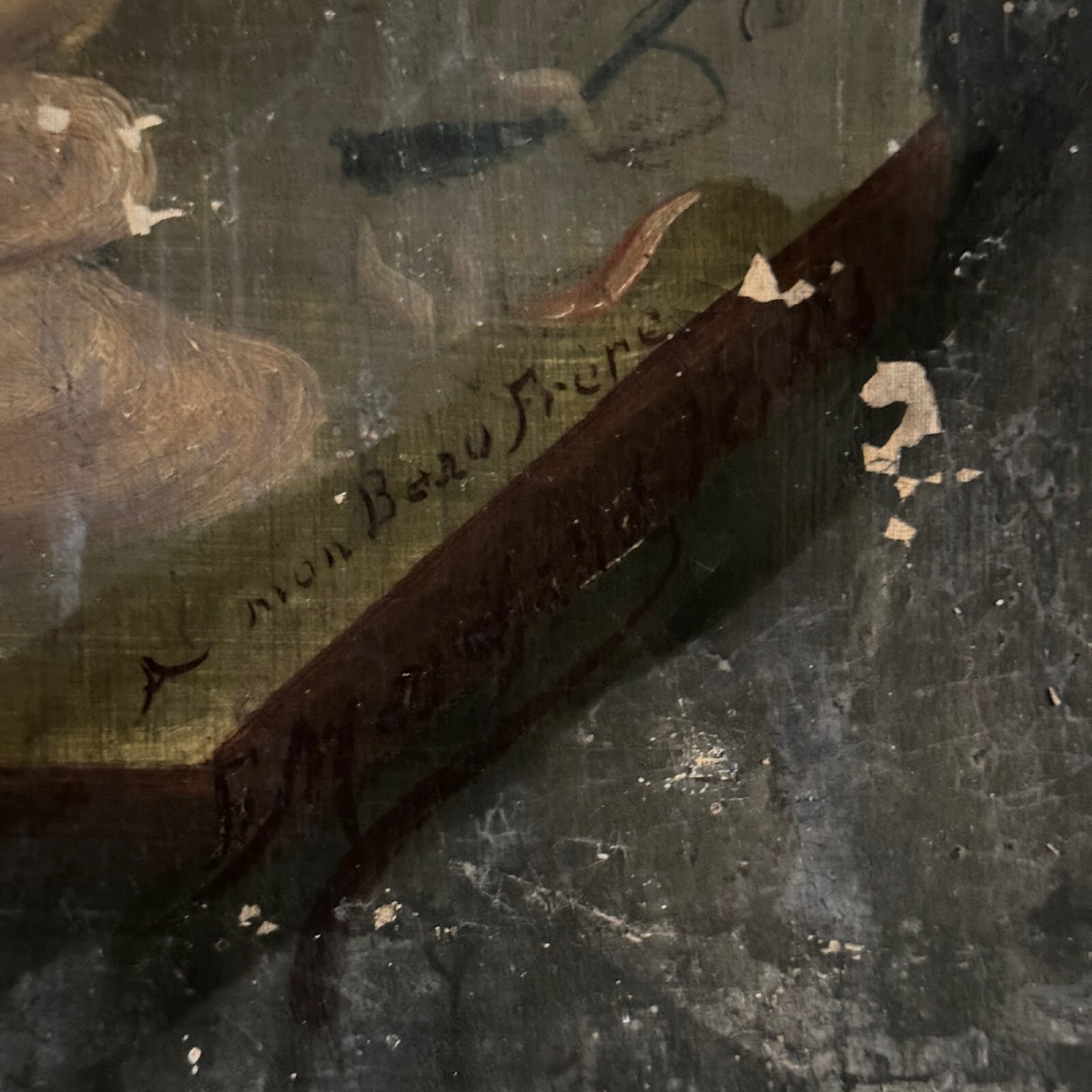 Oil On Canvas Still Life Bouquet Of Flowers Early 19th Century 1880-photo-3