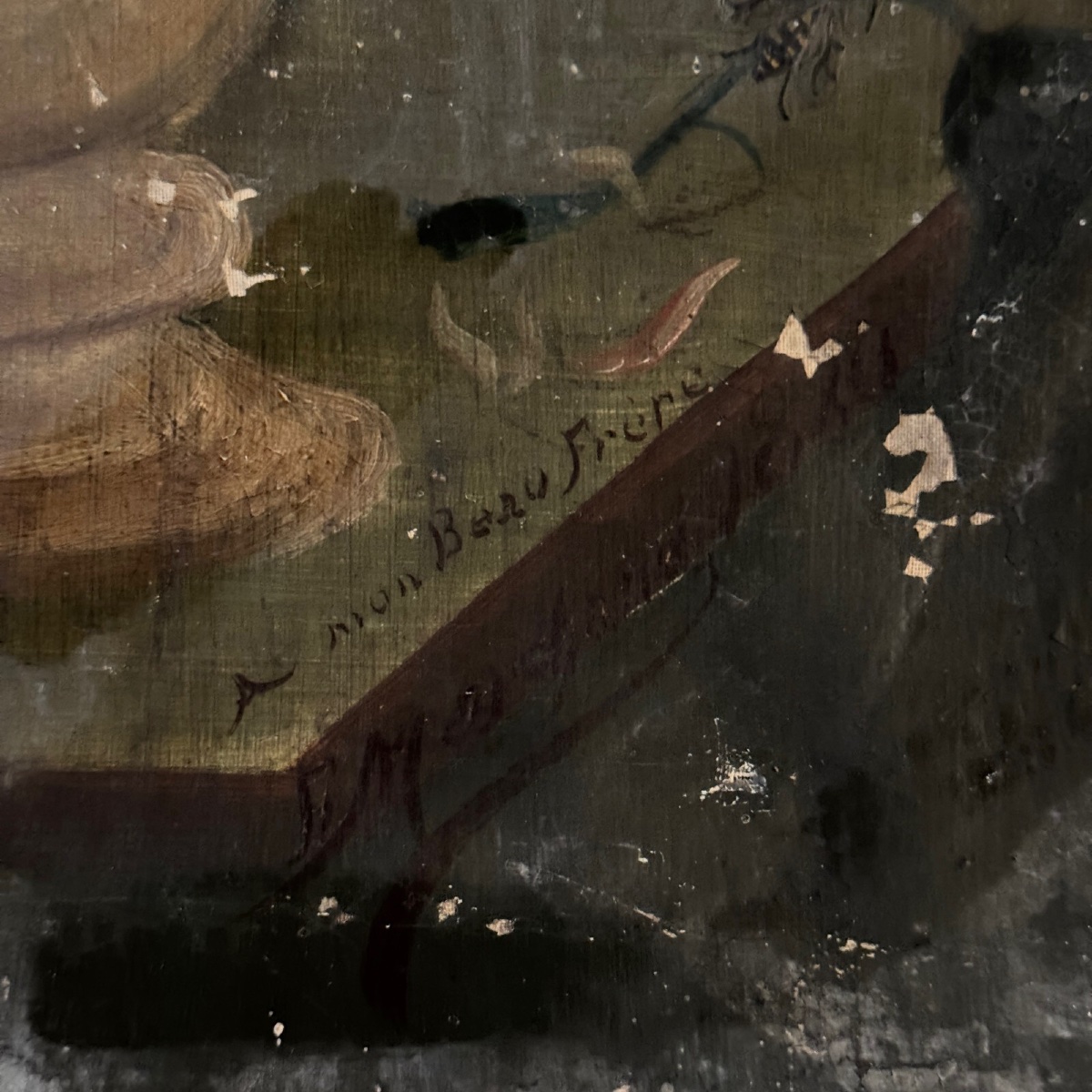 Oil On Canvas Still Life Bouquet Of Flowers Early 19th Century 1880-photo-4