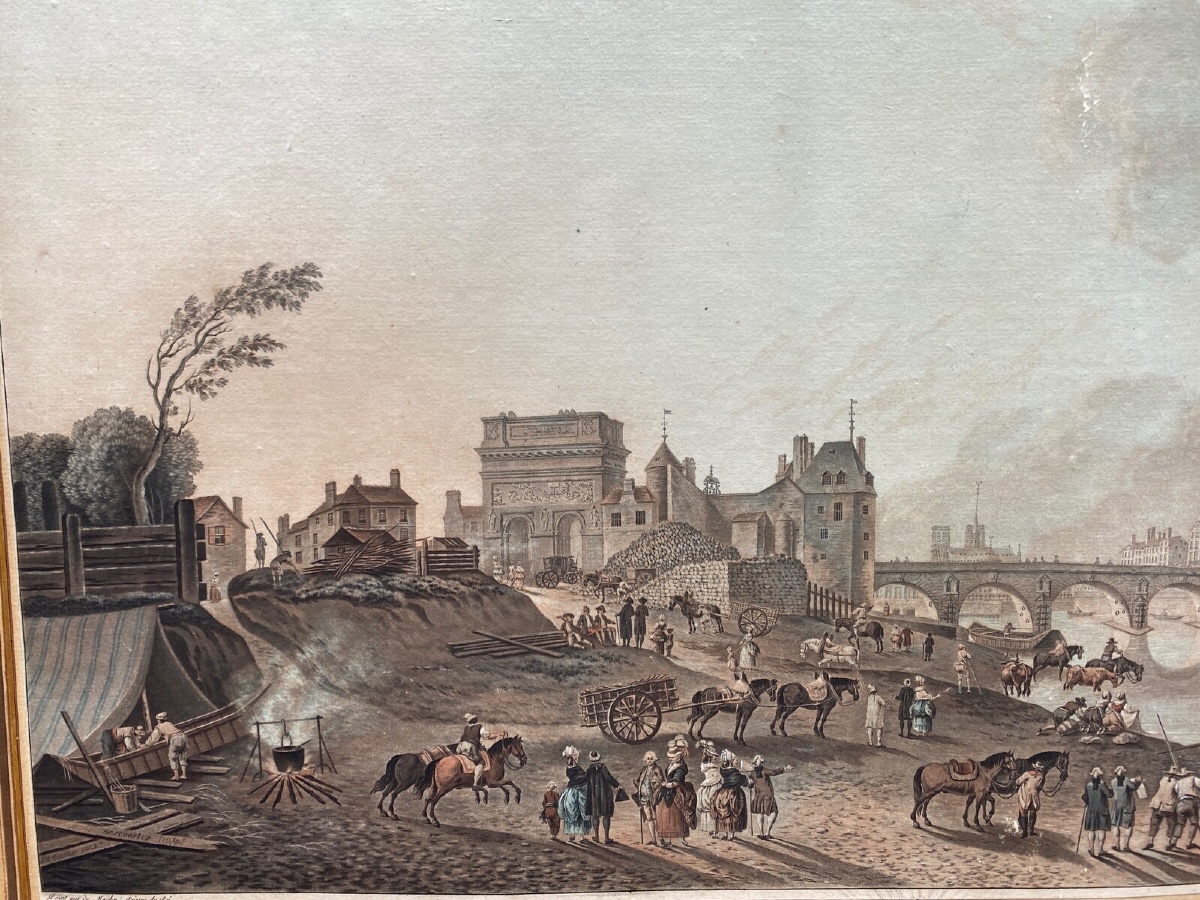 Gravure Demachy Descourtis porte Saint-Bernard quai de La Tournelle Paris -photo-4