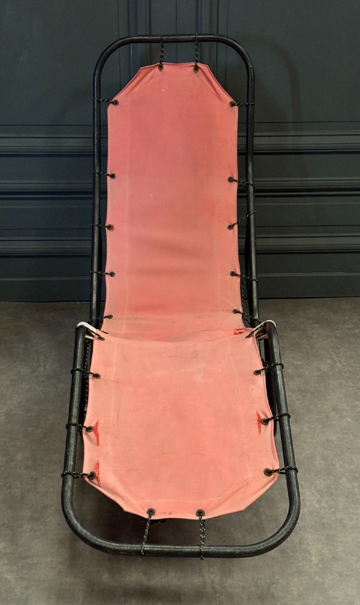 Barwa Chaise Longue In Metal And Fabric By Bartolucci And Waldheim 1960-photo-4