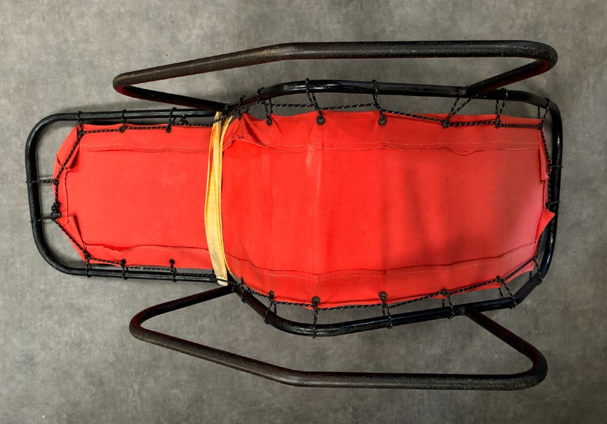 Barwa Chaise Longue In Metal And Fabric By Bartolucci And Waldheim 1960-photo-4