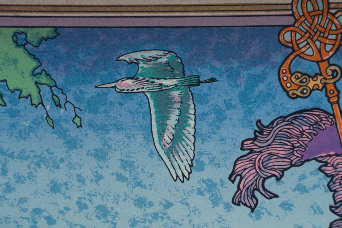 Dessin sur papier par Jim Fitzpatrick 1989 surréalisme médiéval -photo-5