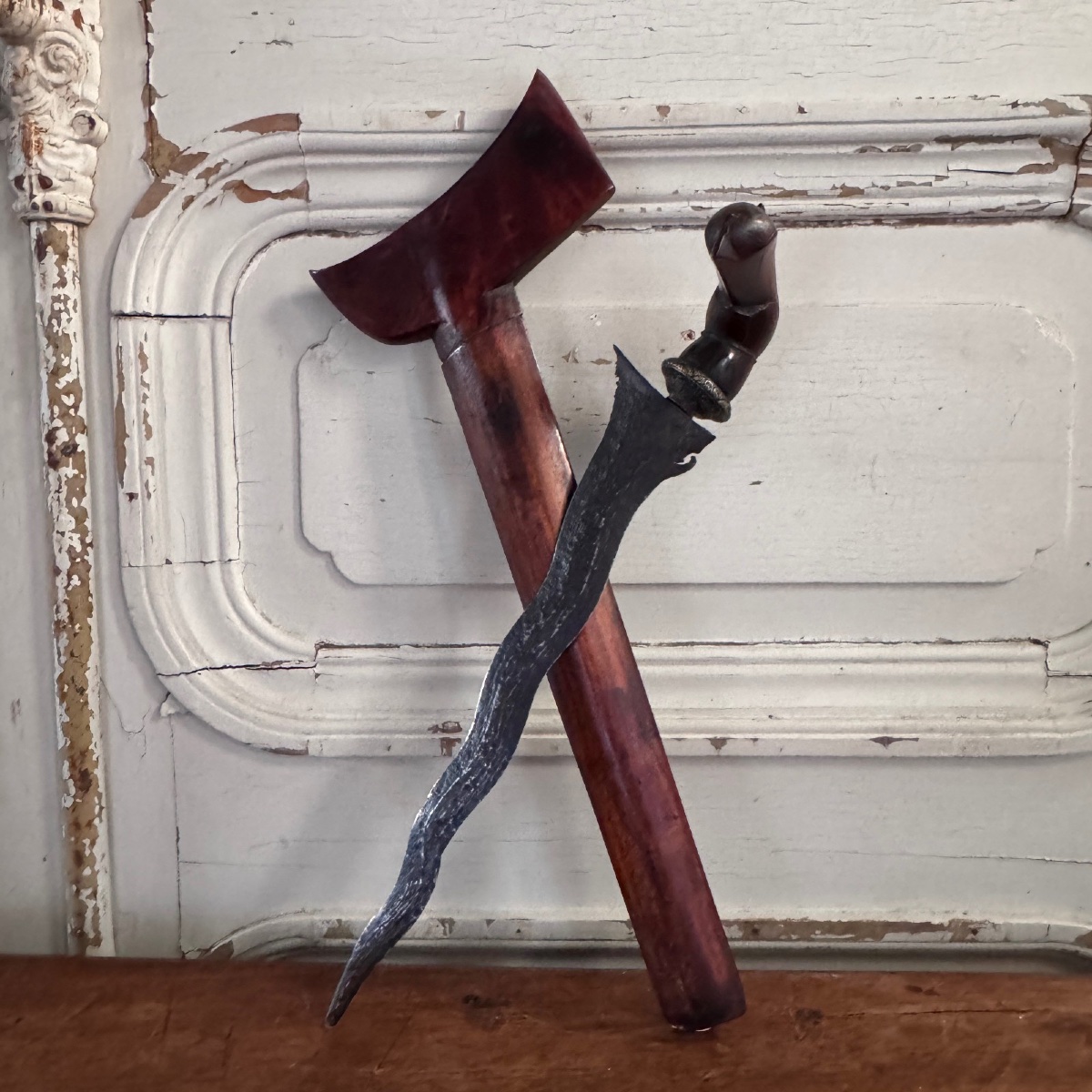 Kriss poignard début XXe Bali Malésie en bois exotique-photo-6