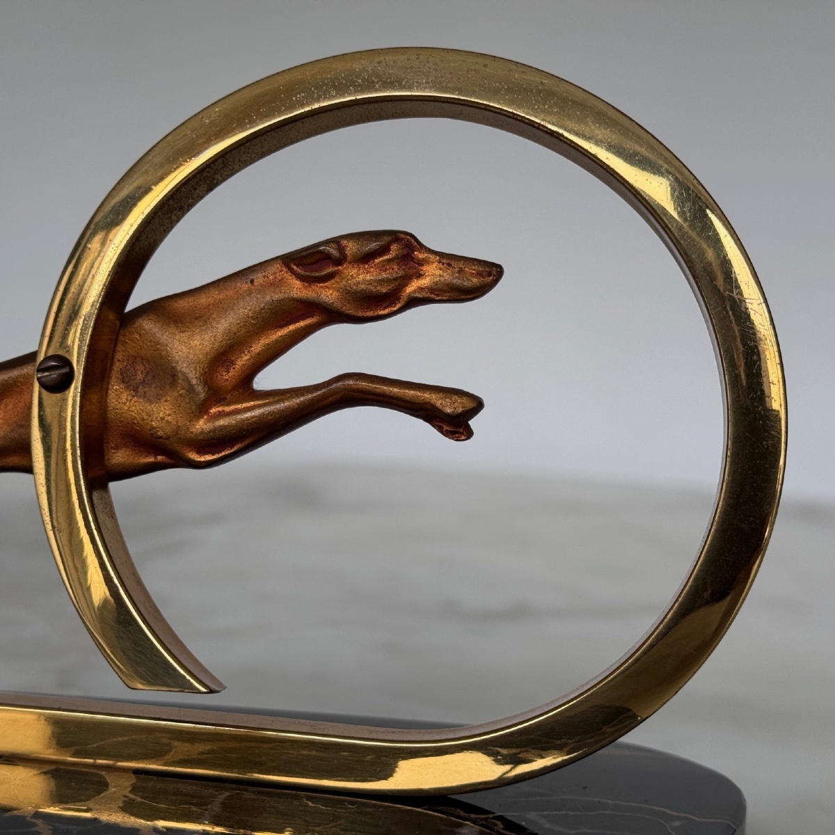 Paire de serre-livres Art Déco 1930 en bronze décor de lévrier -photo-7