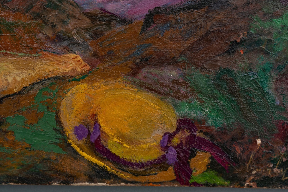 Huile sur toile scène de plage peintre chevalet -photo-4