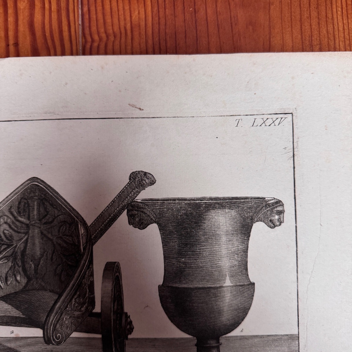 Antique Engraving Early 19th-century Chariot And Roccheggiani Feci Stone Vase-photo-3
