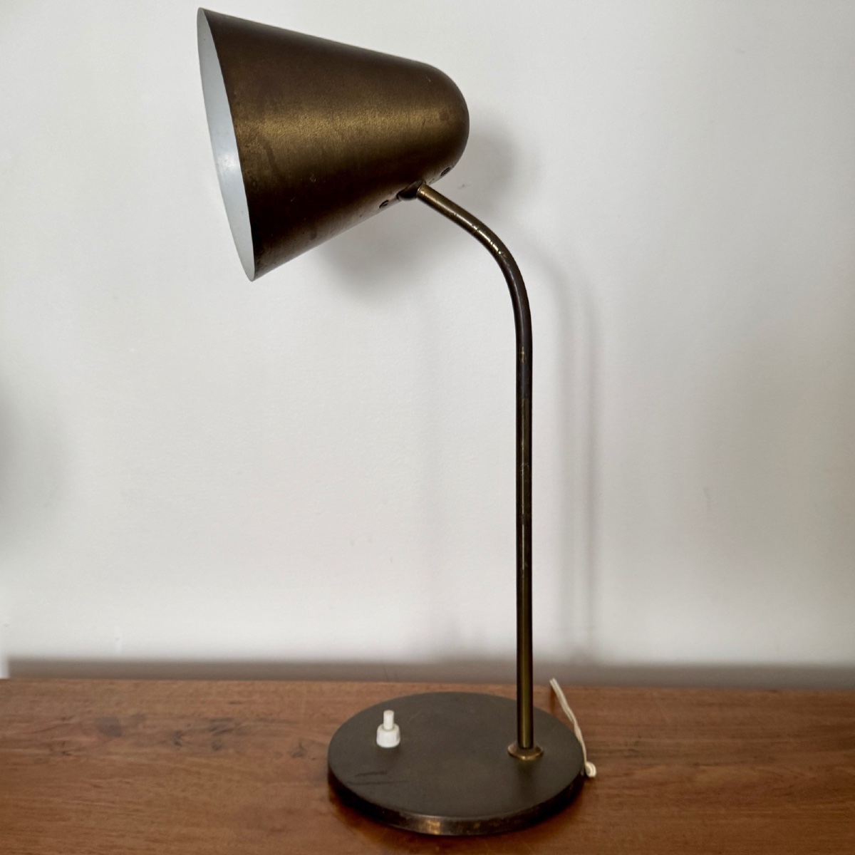 Table Lamp By Jacques Biny 1950 Gilded Metal-photo-4