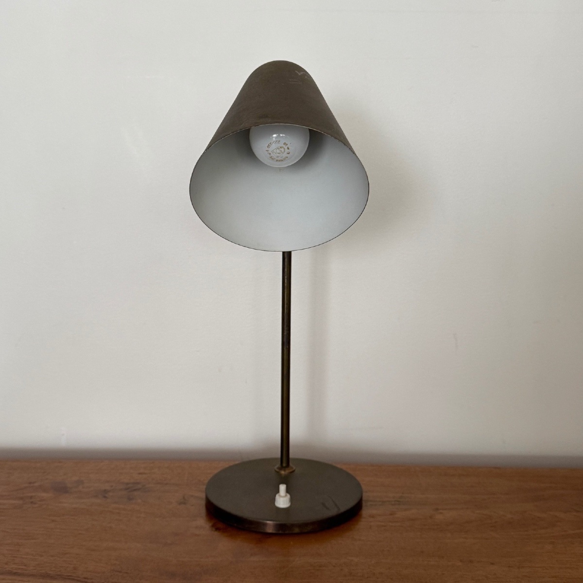 Table Lamp By Jacques Biny 1950 Gilded Metal-photo-2