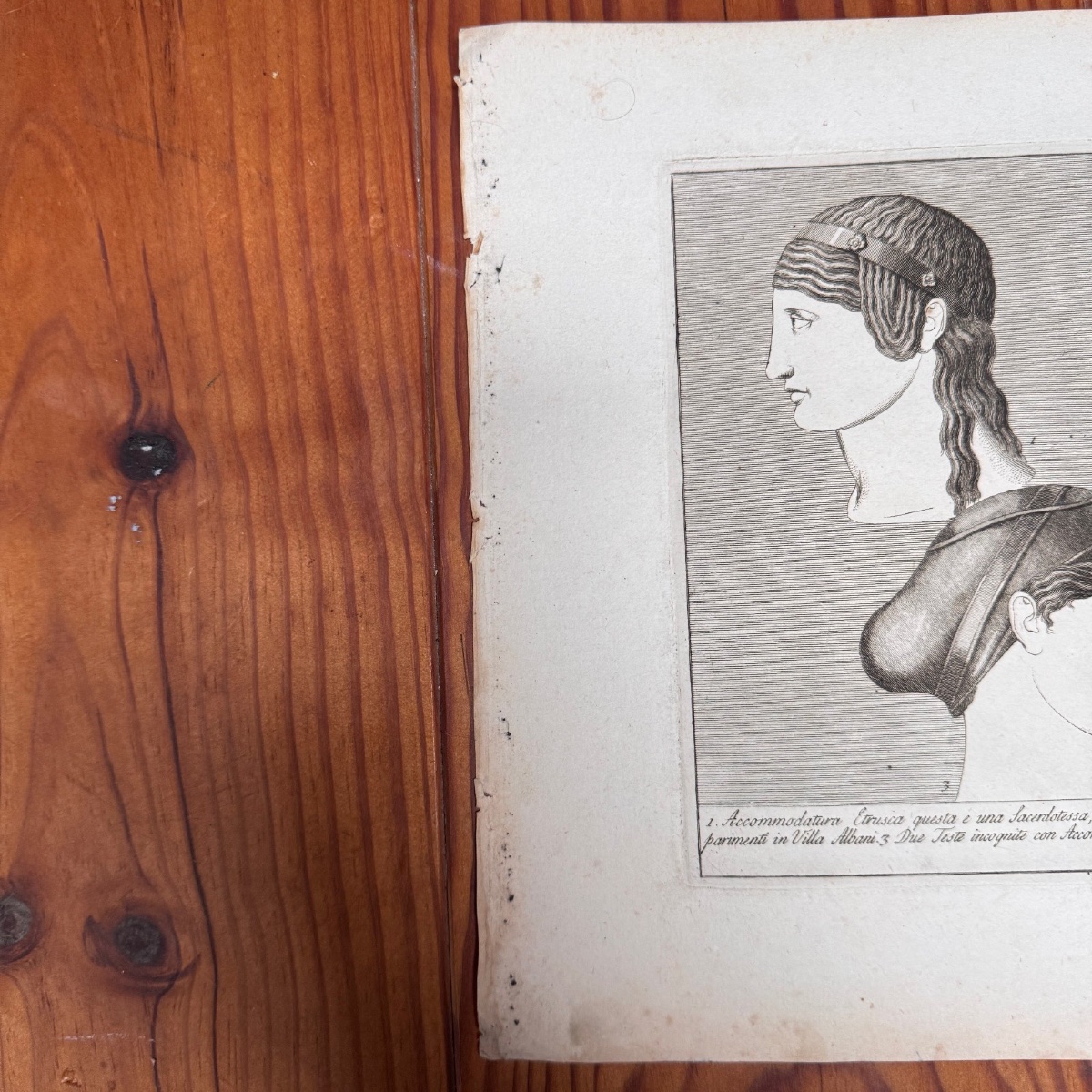 Gravure à l’Antique début XIXe cinq visages de profil Roccheggiani feci-photo-2