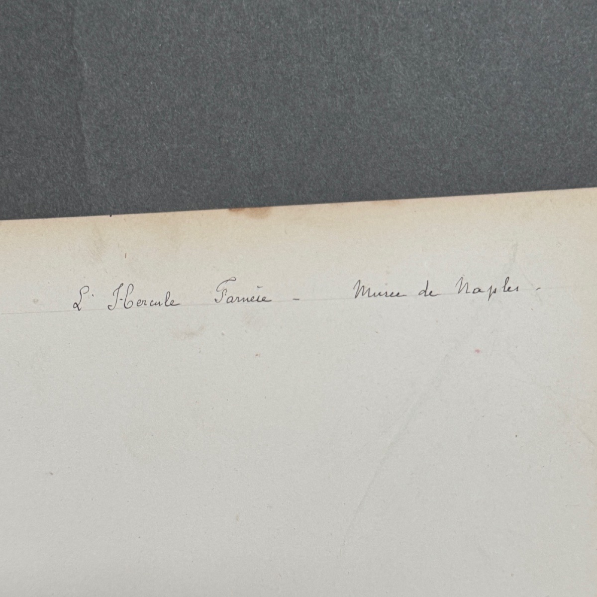 Photo albumine contrecollée sur carton représentant l'Hercule Farnèse XIXe -photo-1