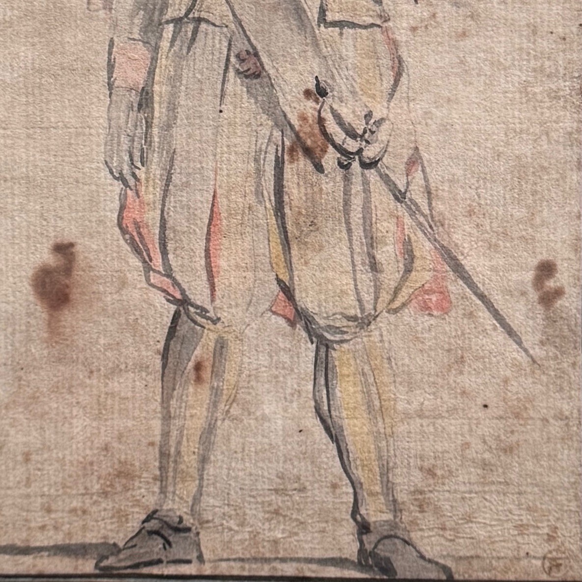 Dessin esquisse représentant un mousquetaire XVIIIe-photo-1