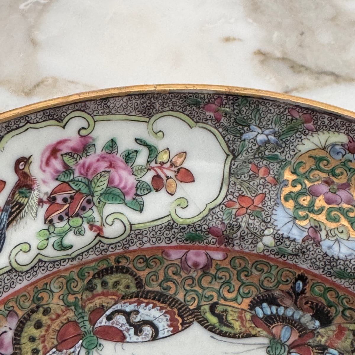 19th Century Chinese Plate With Floral And Butterfly Design-photo-4
