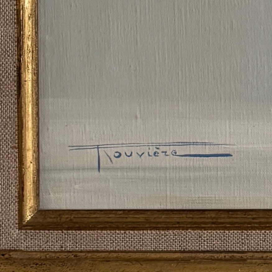 Oil On Canvas Still Life With Daisies By Elisabeth Rouvière 20th Century-photo-4