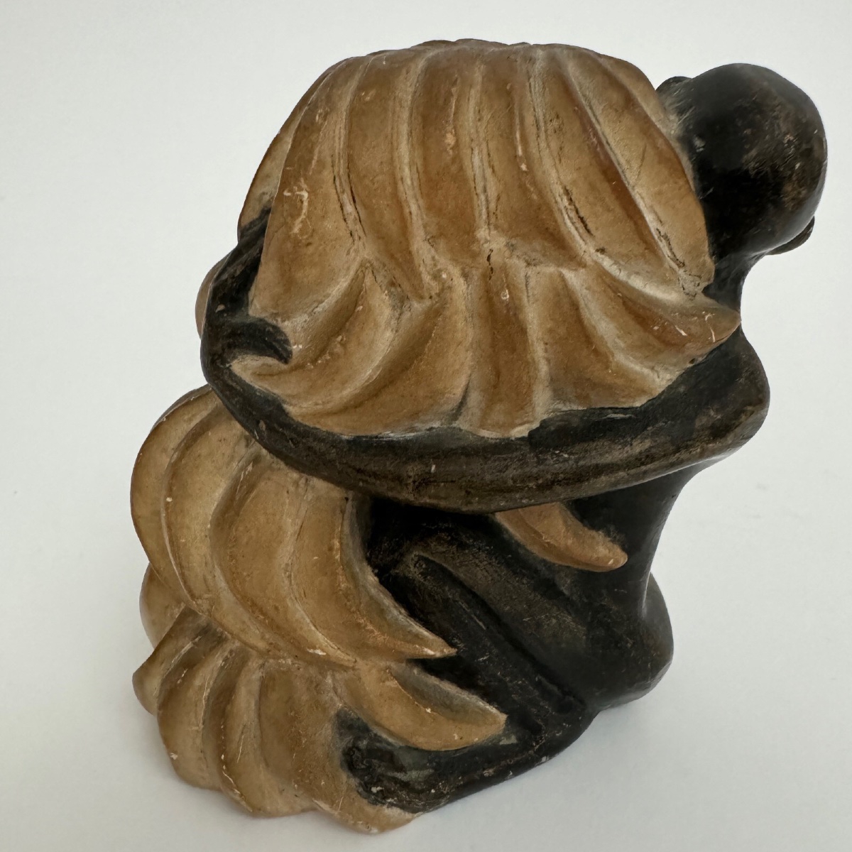 1930 Africanist Sculpture Of A Woman Holding A Bunch Of Bananas-photo-3