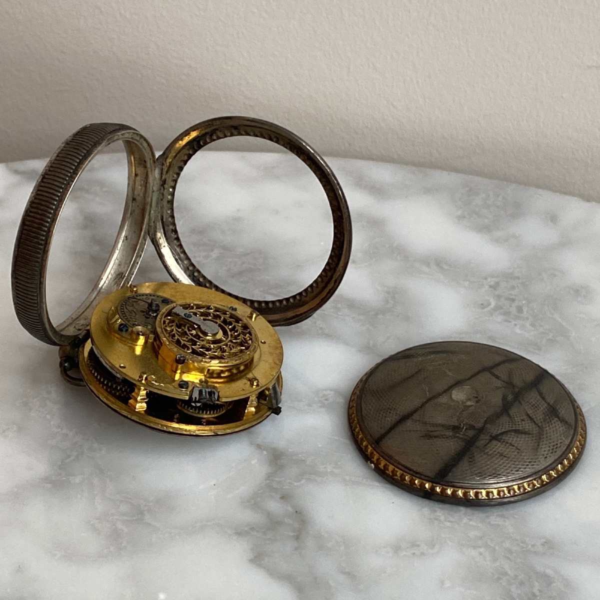 19th Century Cockerel Watch With Enamel Dial-photo-4
