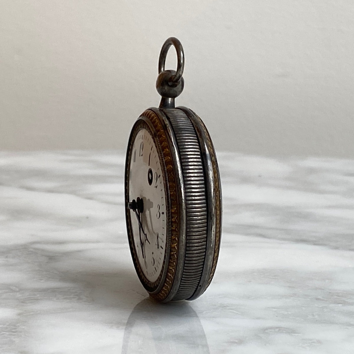 19th Century Cockerel Watch With Enamel Dial-photo-4