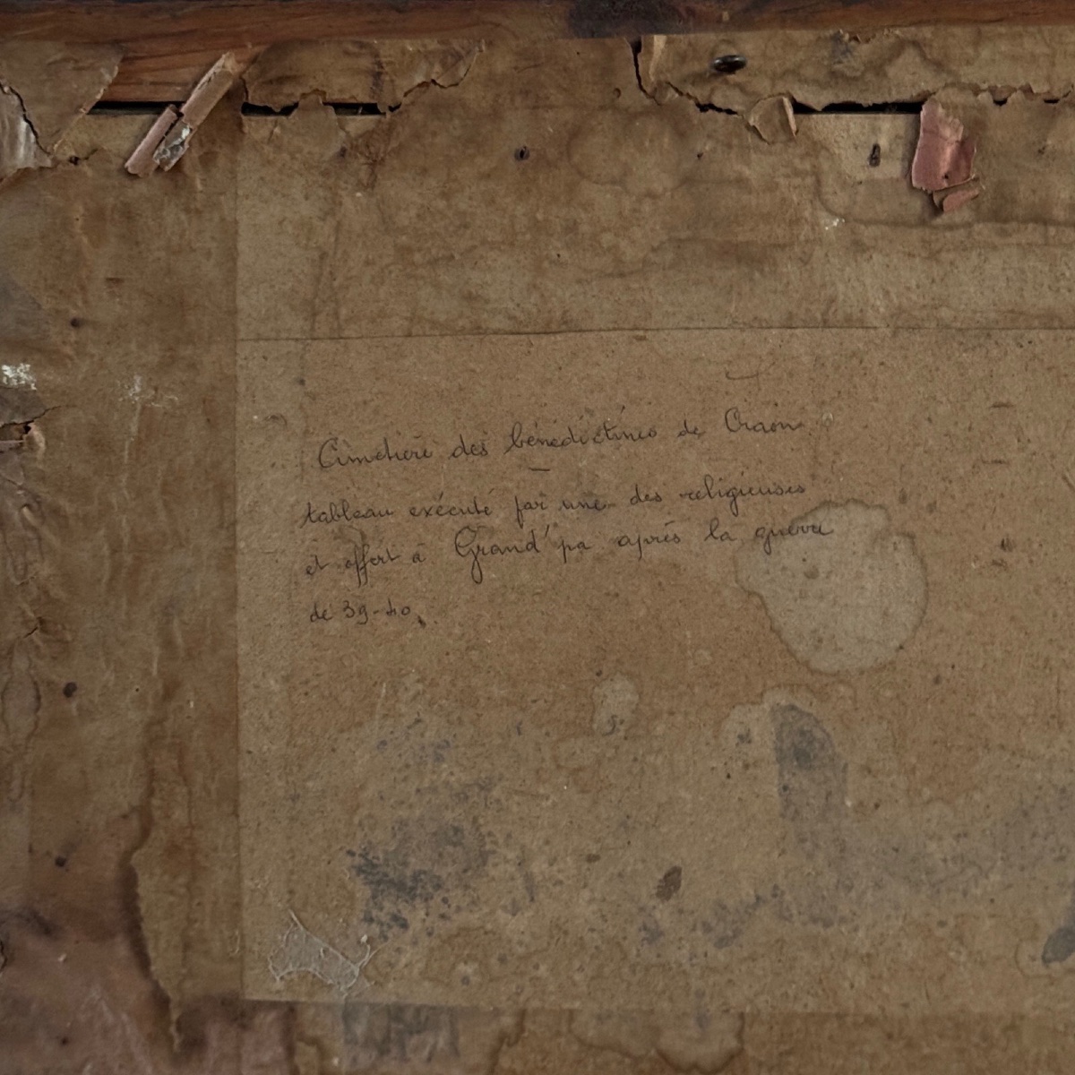 Gouache On Paper Flowered Cemetery Of The Benedictines Of Craon 1945-photo-3