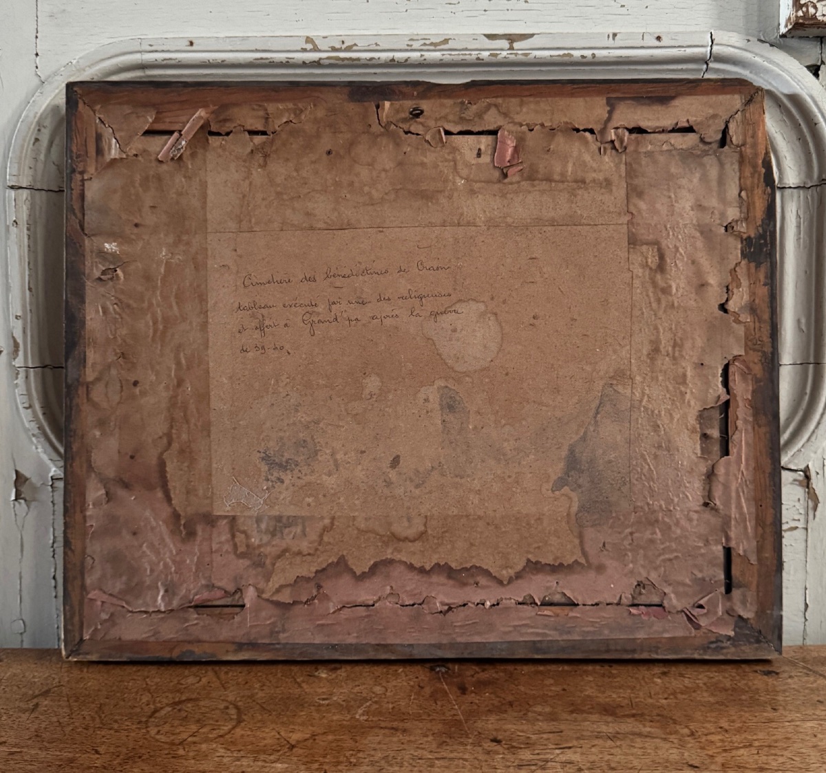 Gouache On Paper Flowered Cemetery Of The Benedictines Of Craon 1945-photo-4