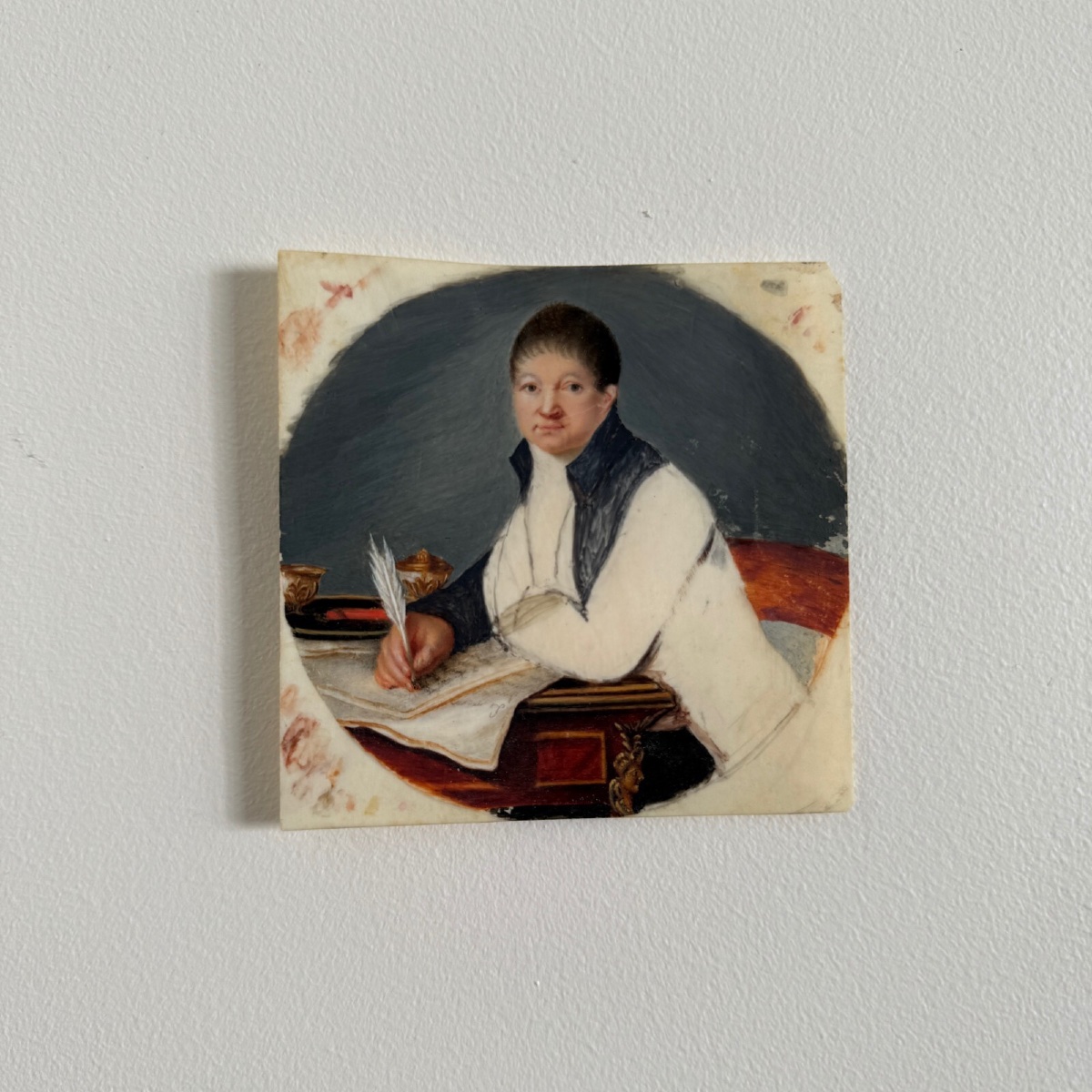 Early 19th Century Miniature Of A Man Writing-photo-2