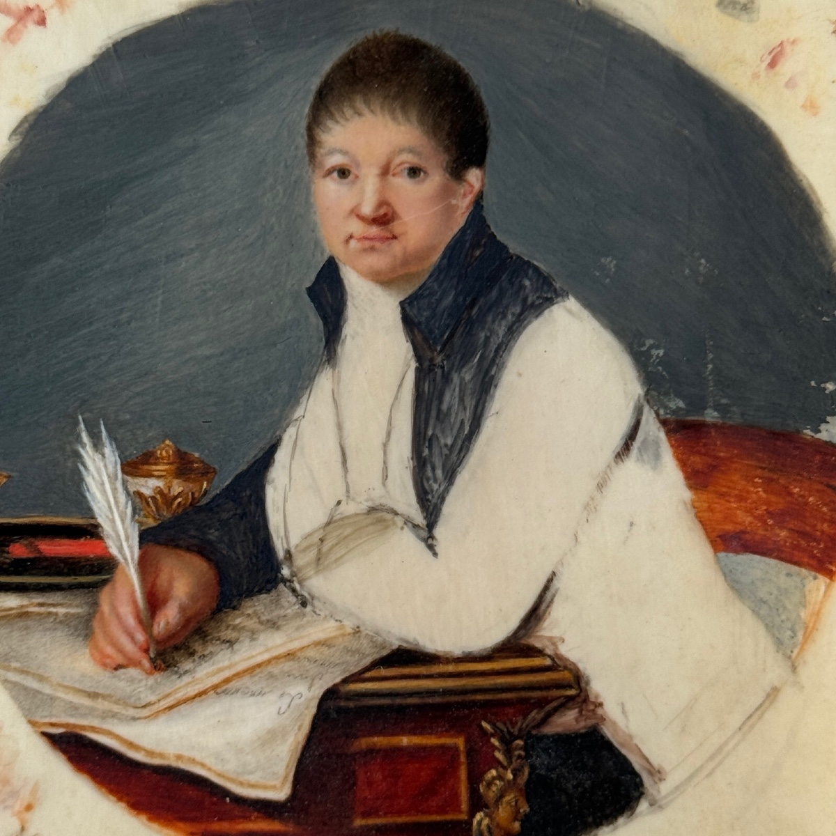 Early 19th Century Miniature Of A Man Writing
