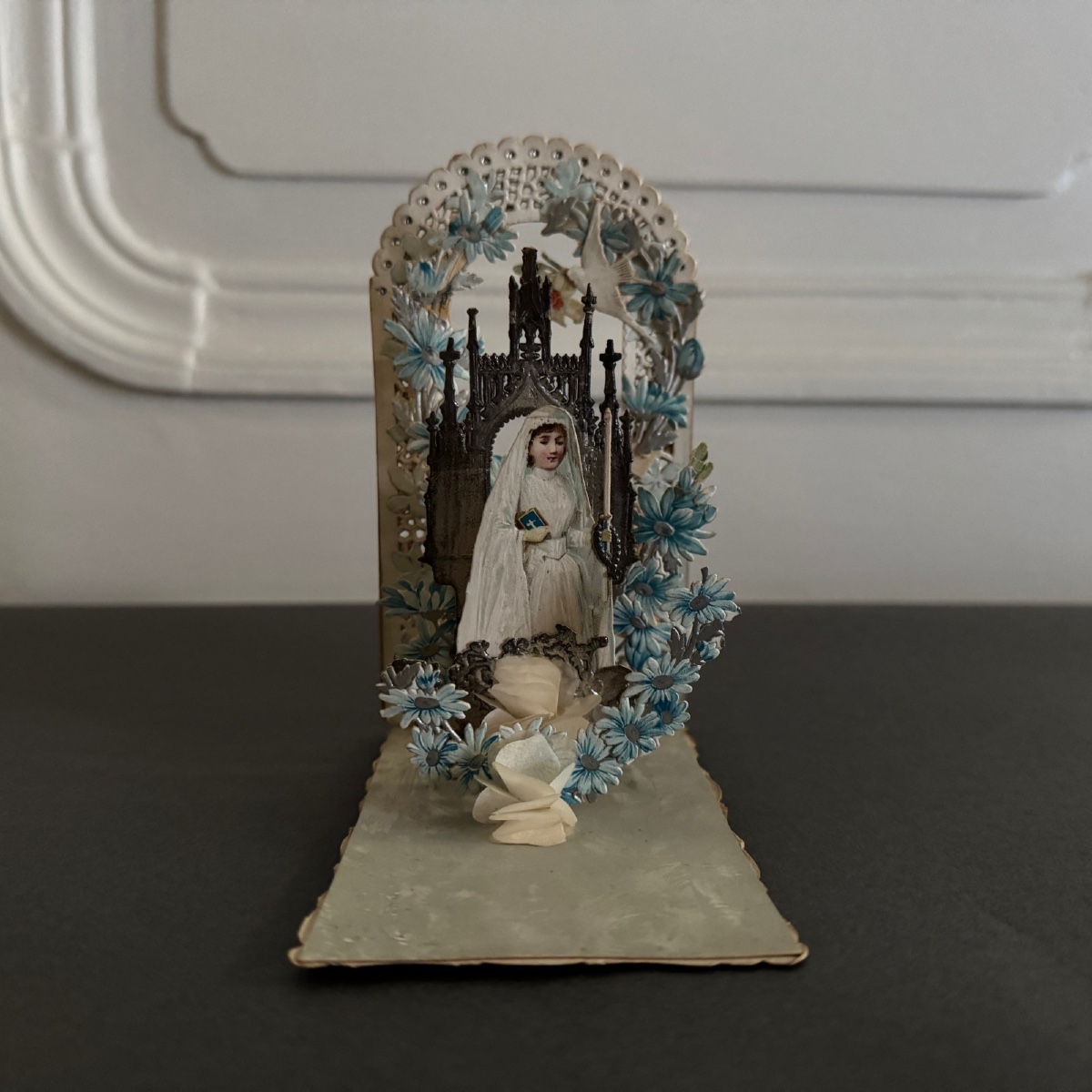 Pious Image Canivet Souvenir De Première Communion 19th Century