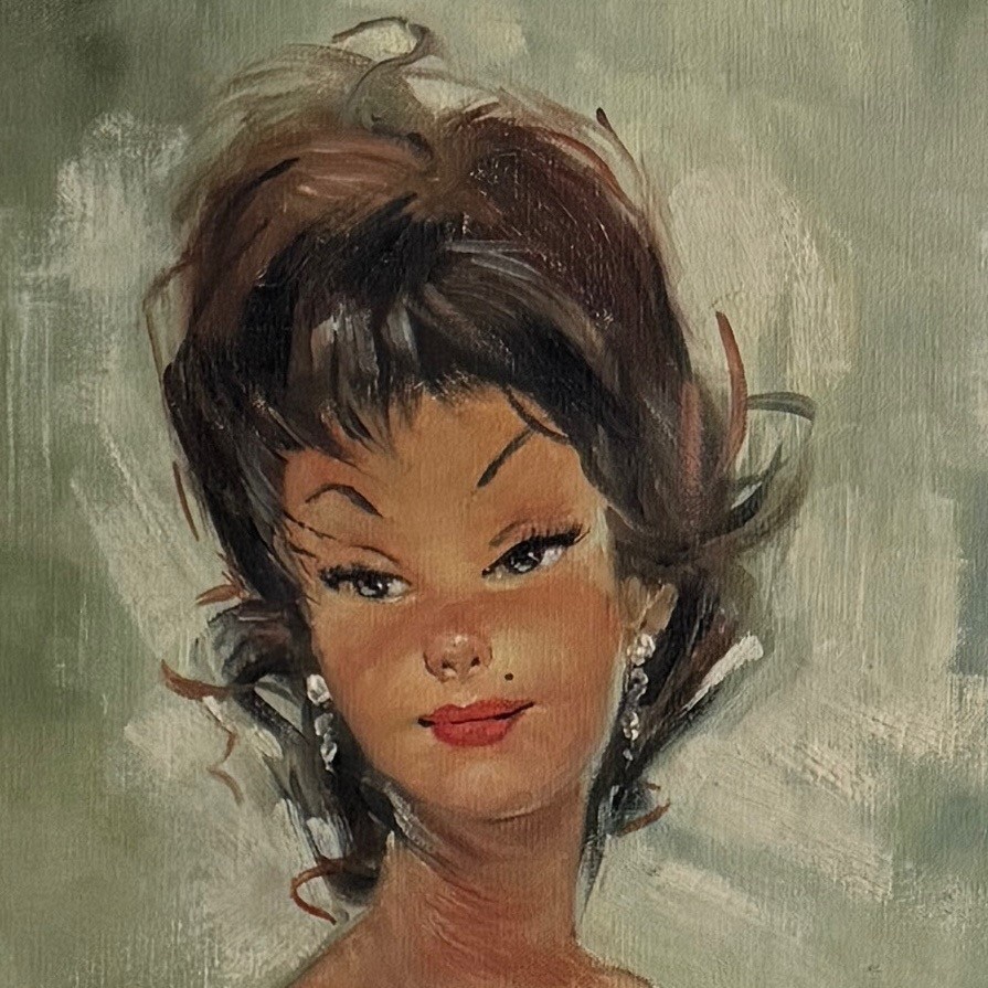 Huile sur toile femme élégante dans le goût de Gabriel Domergue XXe -photo-2