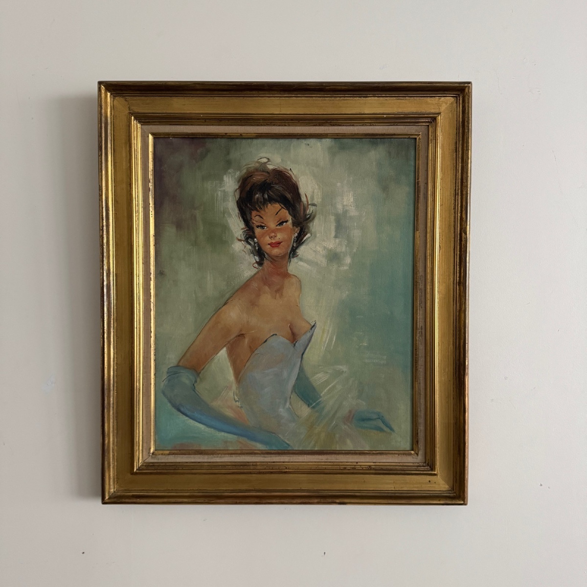 Huile sur toile femme élégante dans le goût de Gabriel Domergue XXe 