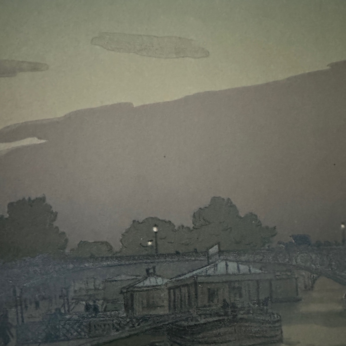 Lithographie par Henri Rivière Le Pont des Saints-Pères et le Louvre -photo-4